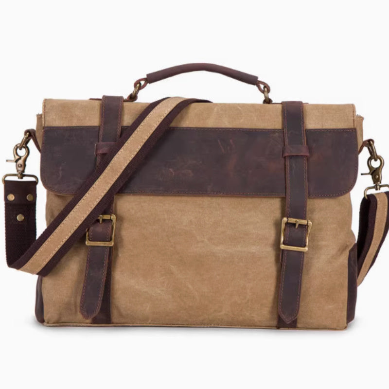 Unisex Tote Messenger Bag Vintage Crazy Horse Leather