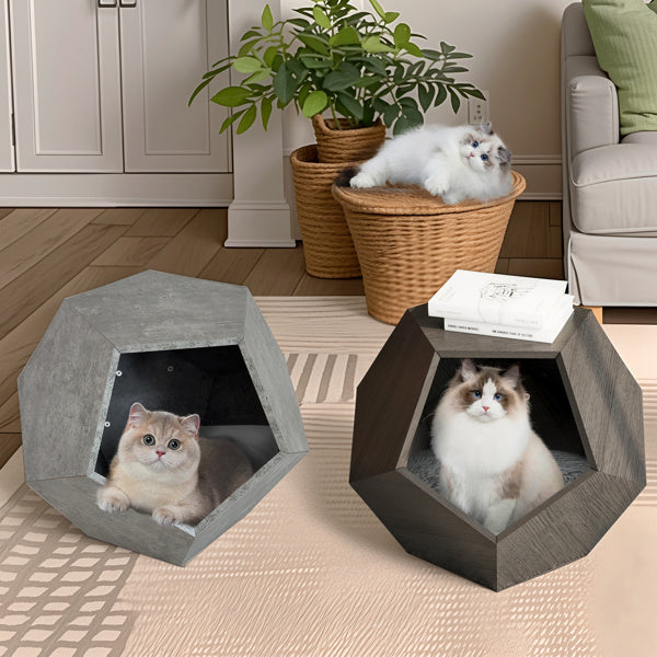 25.98 Inch Modern Pet Furniture, Including Cat Rack Side Table, Sofa Side Table, Flower Pot MDF Multifunctional Furniture, Cement Gray