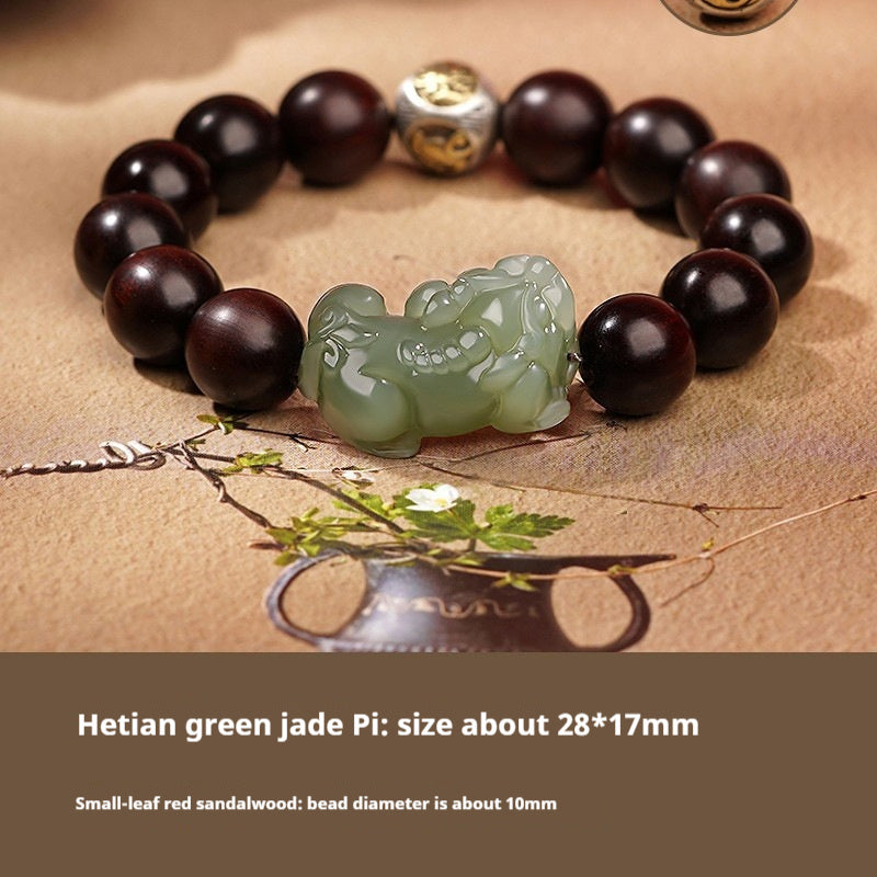 Hetian Jade Bracelet Black And Red Ropes Women