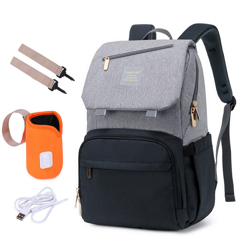 Mother & Baby Double-Shoulder Bag – Multifunctional Diaper Backpack