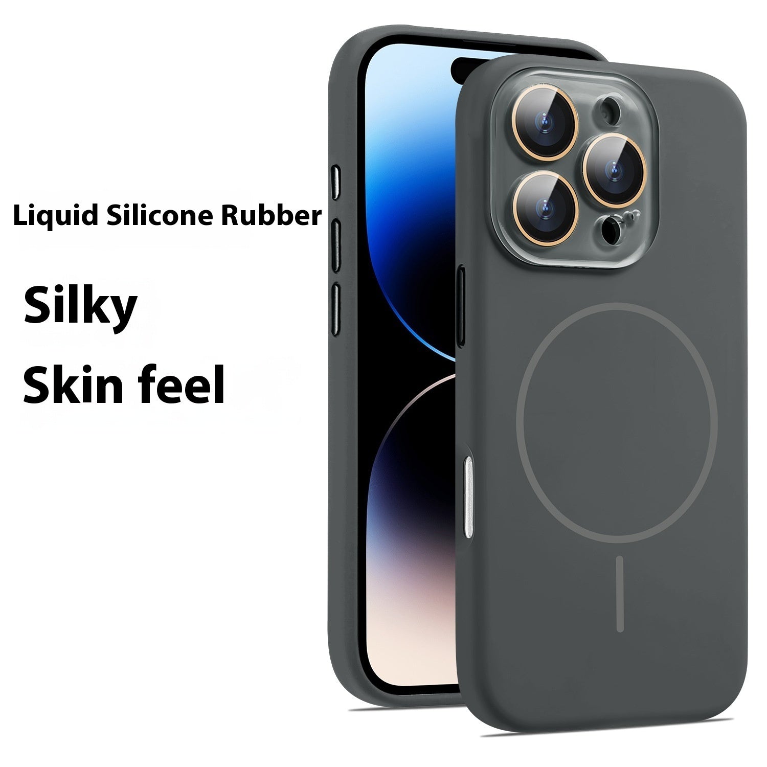 Liquid Silicone Magnetic Crystal Lens Phone Case Protective Cover