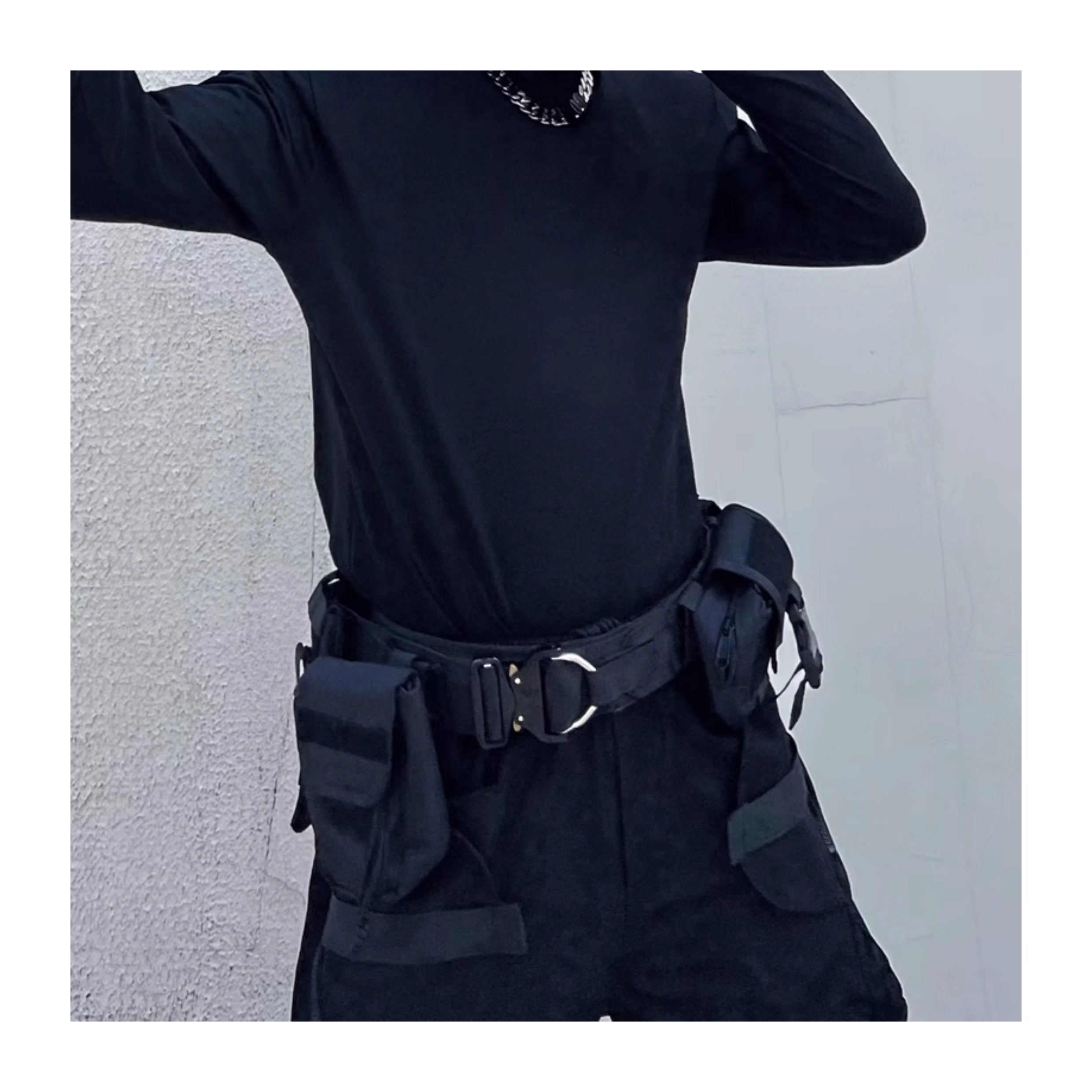 Black Multi-Functional Tactical Belt – Adjustable Double-Layer Design for Men & Women