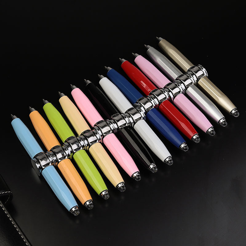 Creative LED Spinning Ballpoint Pen with Decompression Gyro for Office and School