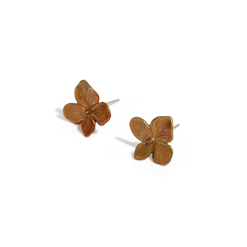 Vintage Mori Style Alloy Plant Stud Earrings Women's Fashion