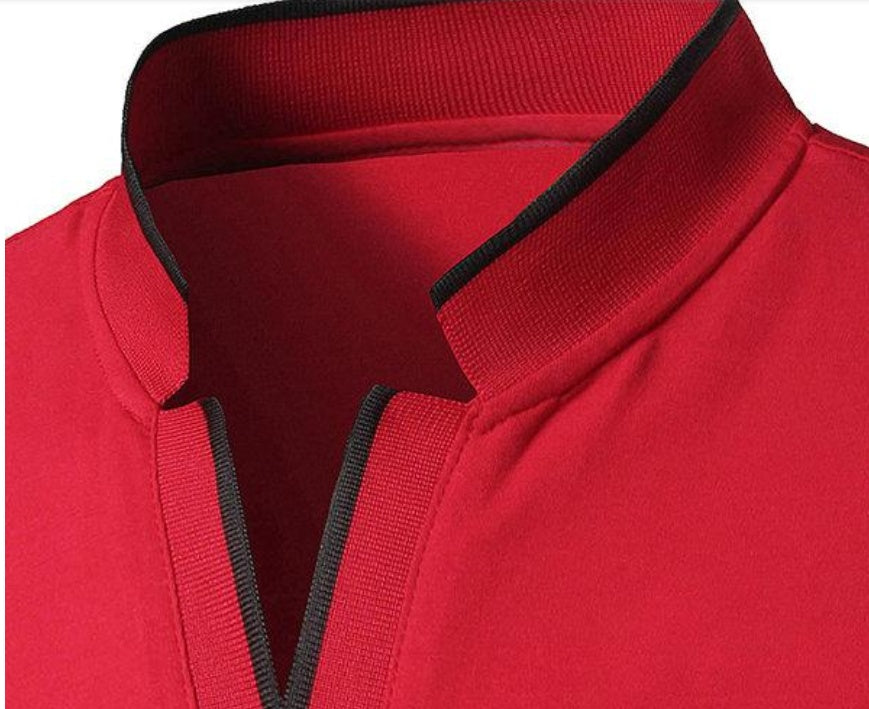 Men's Fashion Casual Stand Collar Polo Short Sleeve