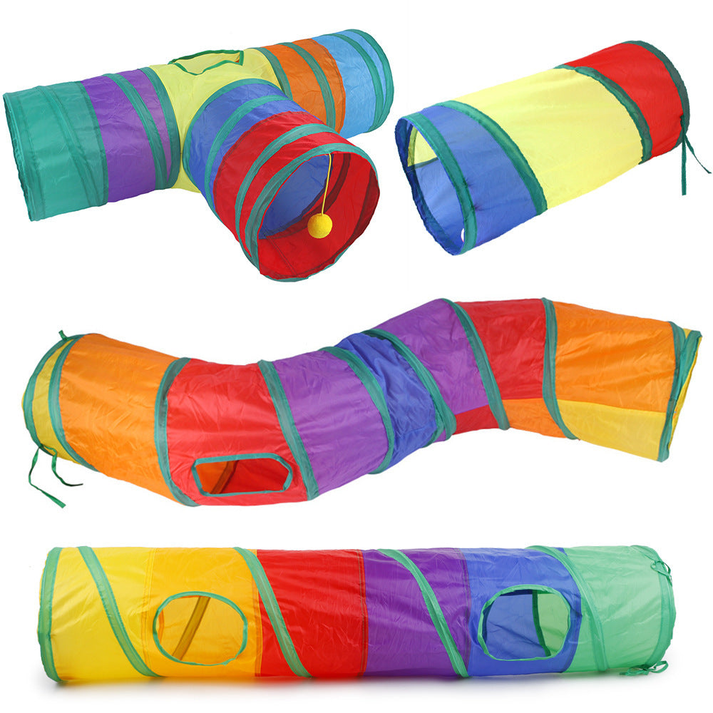 Pet Tunnel Cat Rainbow Interactive Toy