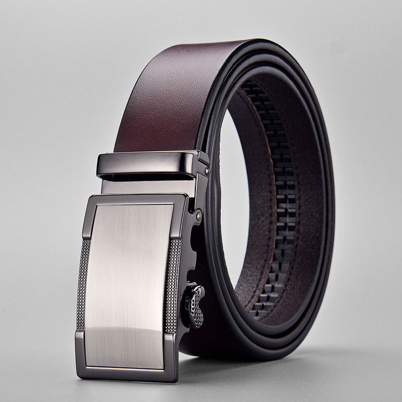 Genuine Leather Business Belt – Automatic Alloy Buckle