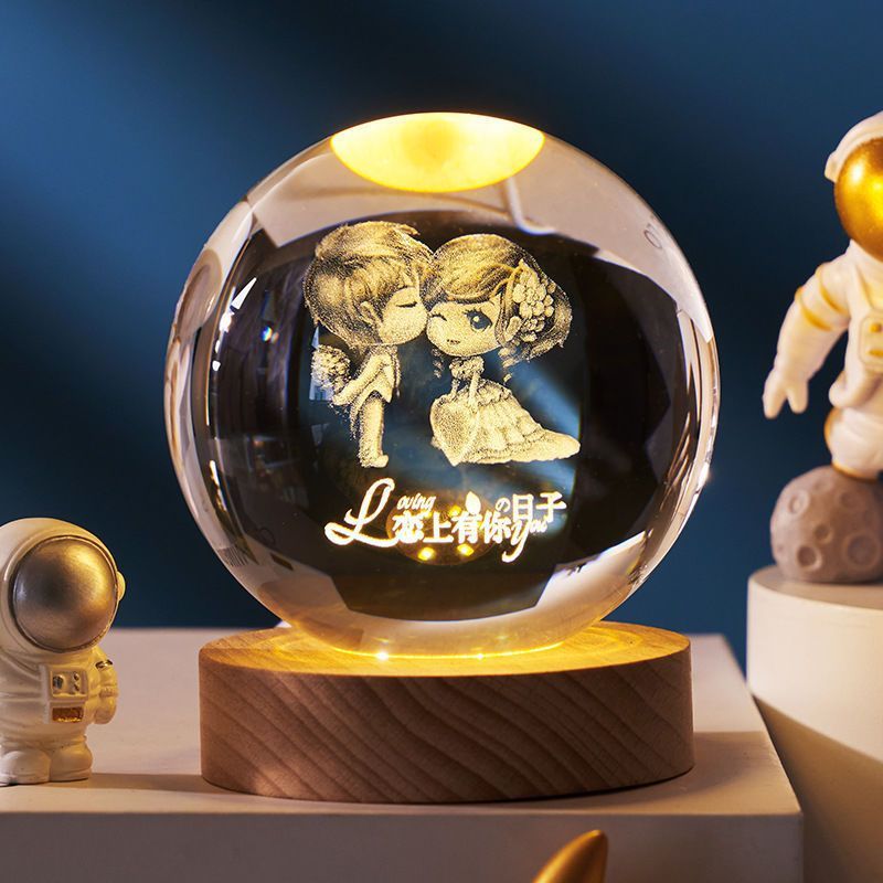 Luminous Starry Sky Moon and Planets Crystal Ball Night Lamp Projection Light