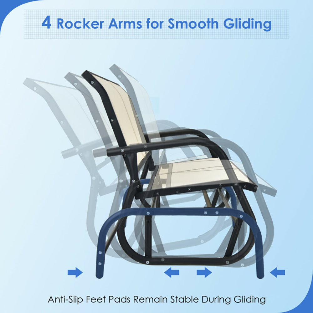 Swing Glider Chair 48 Inch Loveseat Rocker Lounge