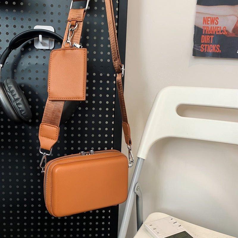 Men's PU Leather Crossbody Bag Solid Color Slim Everyday