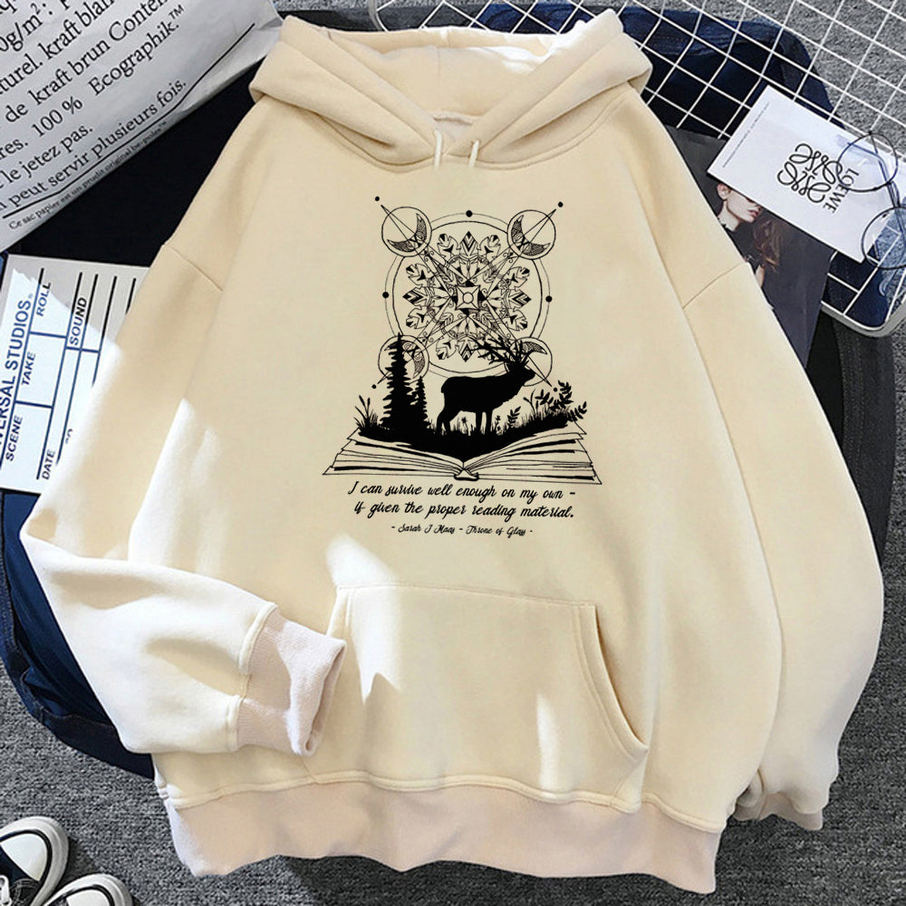 Women Japanese Gothic Aesthetic Hoodie Polyester Relaxed