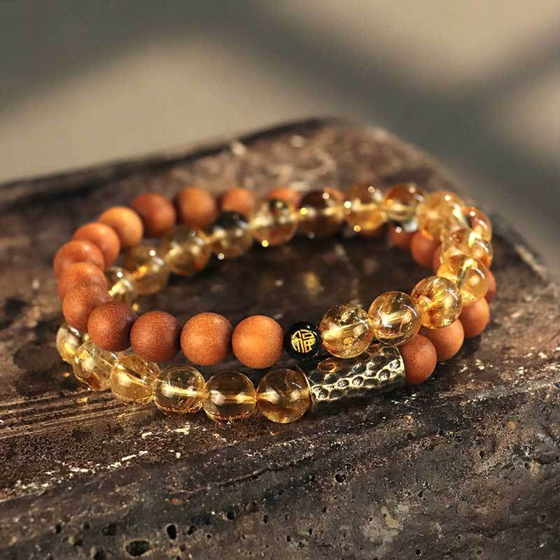 Bodhi Yellow Tower Crystal Double Ring Bracelet