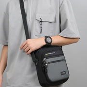 Mens Nylon Crossbody Bag Solid Color Urban Style Waterproof