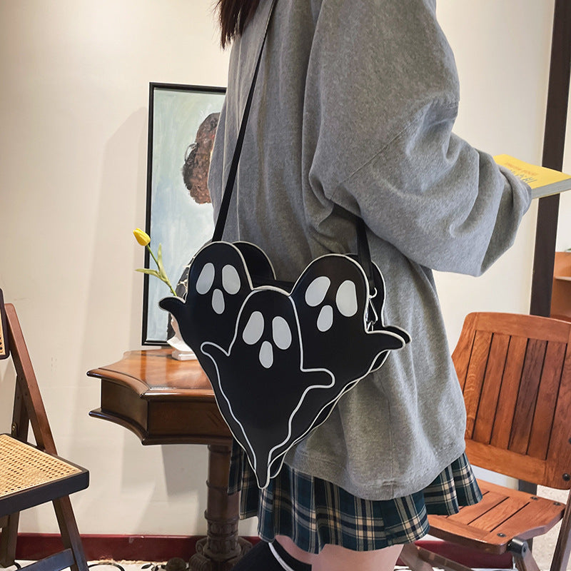 Halloween 3D Cartoon Ghost Bag – Cute Crossbody Shoulder Purse for Women and Girls