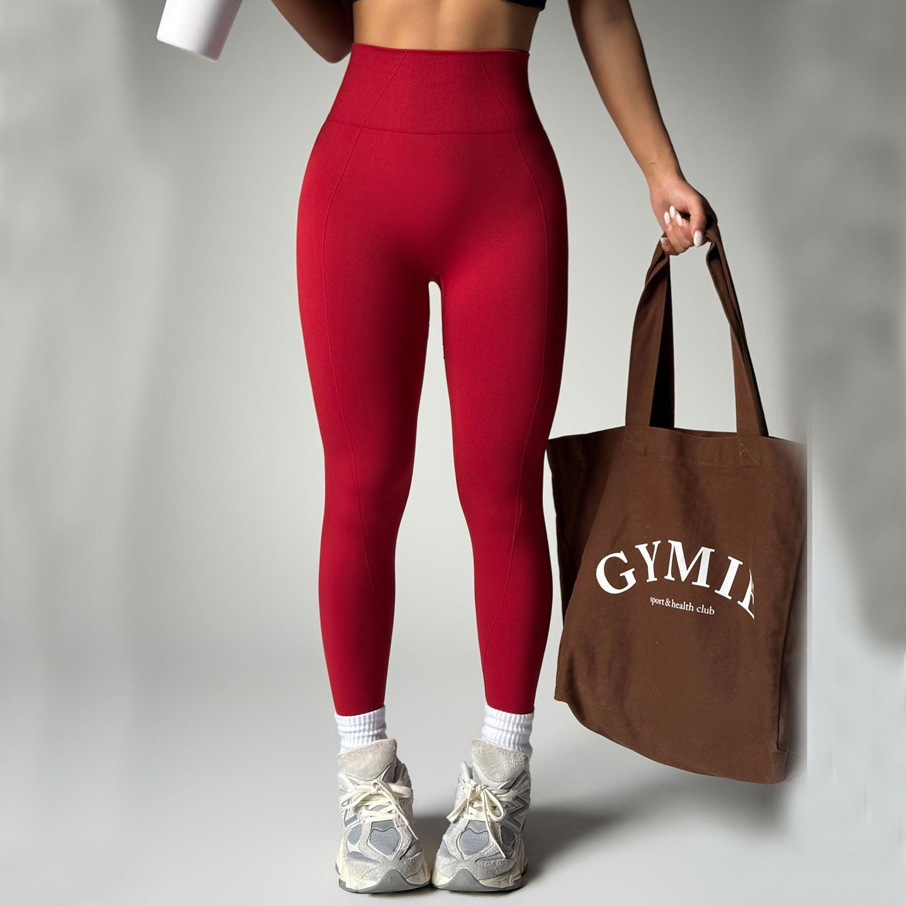 Women’s Wine Red Yoga Pants – Moisture-Wicking Nylon Spandex Trousers
