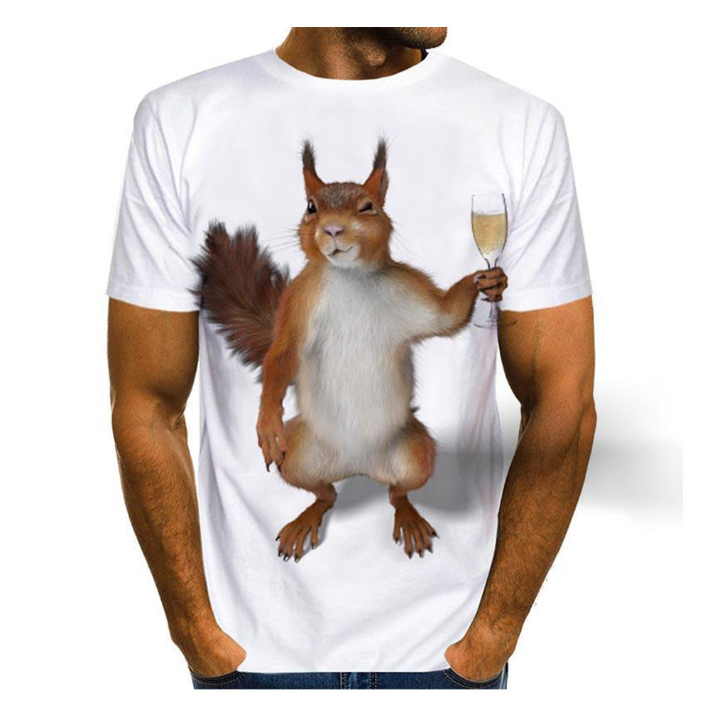 T-shirt 3D Printing Animal Print T-shirt Cute Top
