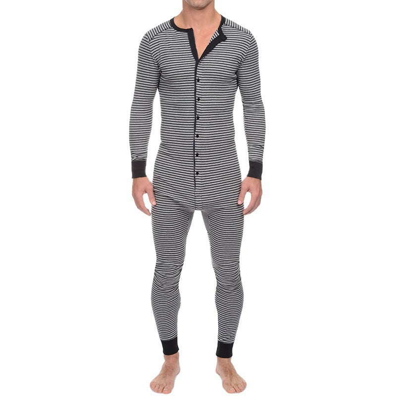 Striped Jumpsuit Skinny Long Sleeve Loungewear