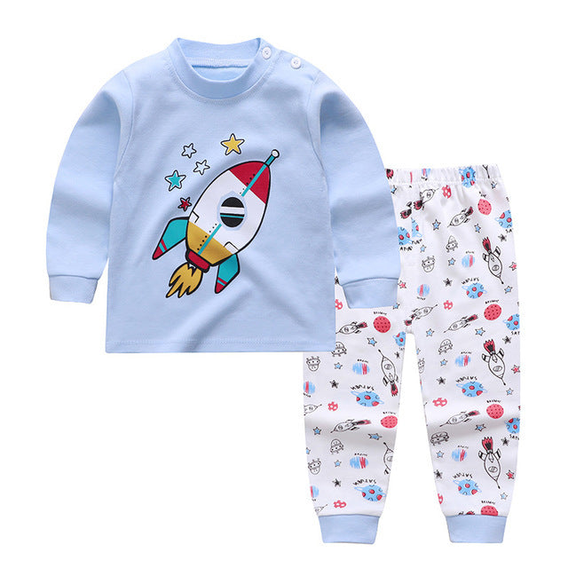 Autumn and Winter Baby Pajamas – Long Sleeve Tops and Trousers Girls’ Home Clothes