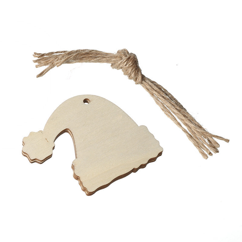 Handmade Boxwood Cartoon Christmas Pendants