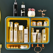 Dustproof Wall-Mounted Cosmetic Shelf – Bathroom Organizer Rack