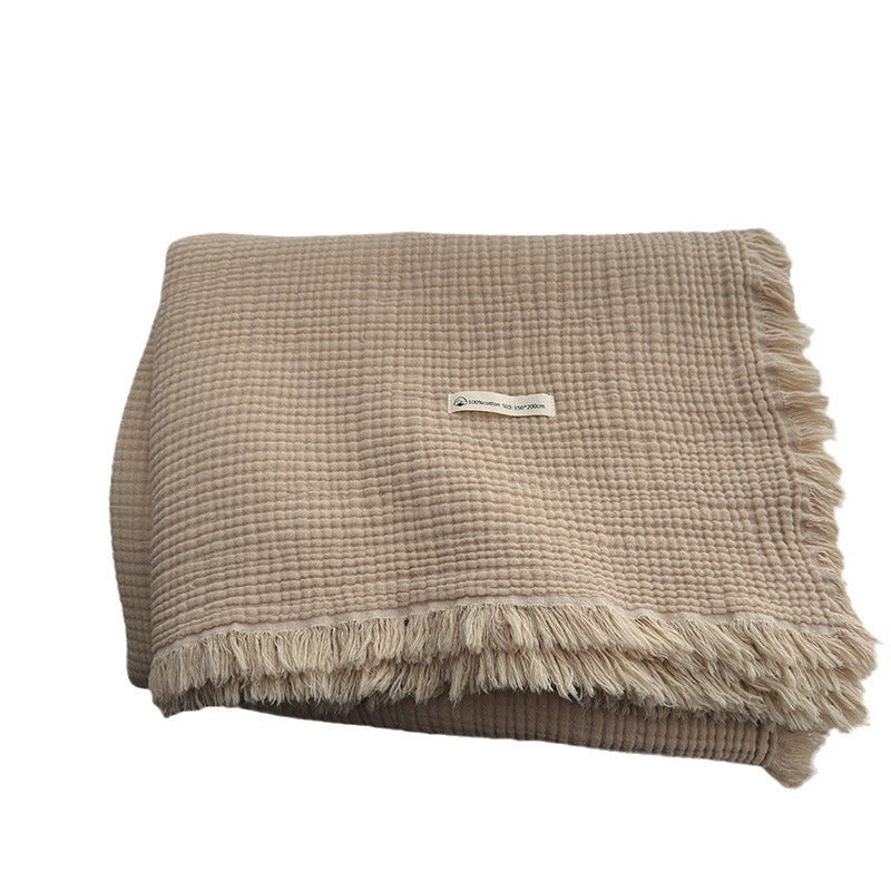 Household Fashion Tassel Simple Cloth Blanket