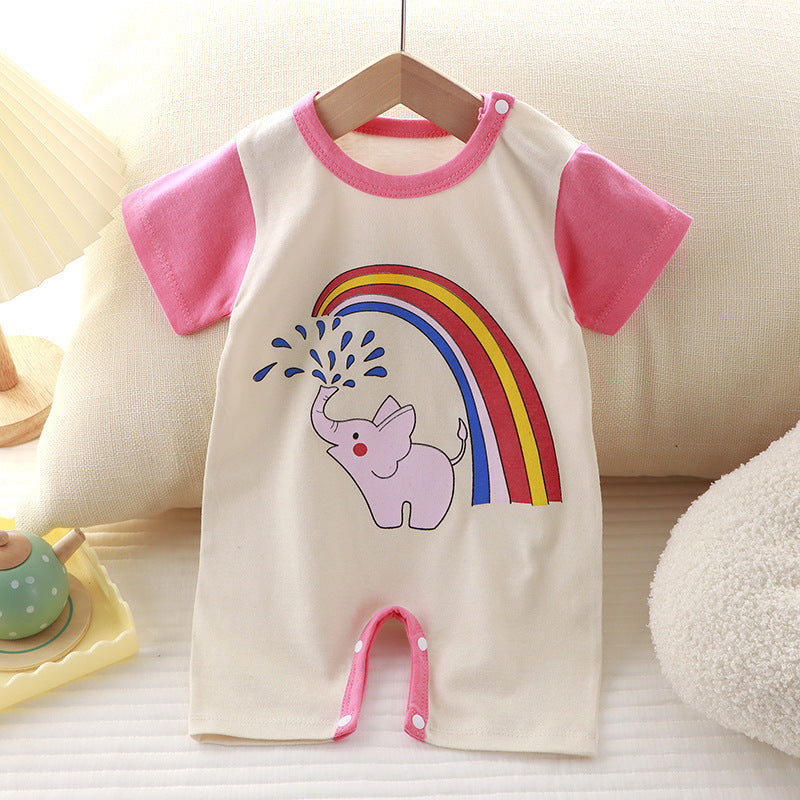 Cute Cartoon Print Onesies Newborn High Quality Fabric