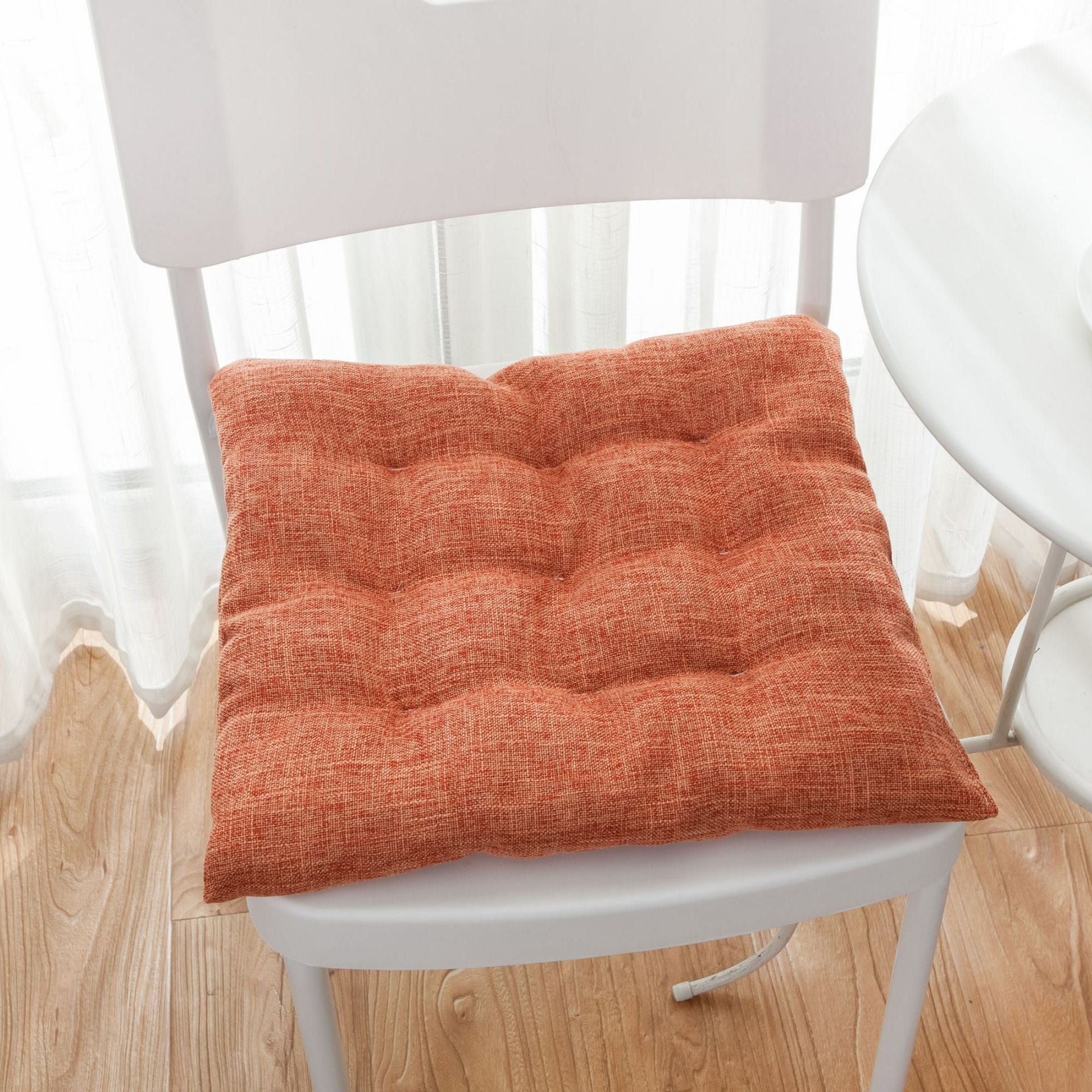 Simple Nordic Solid Color Linen Thickened Seat Cushion