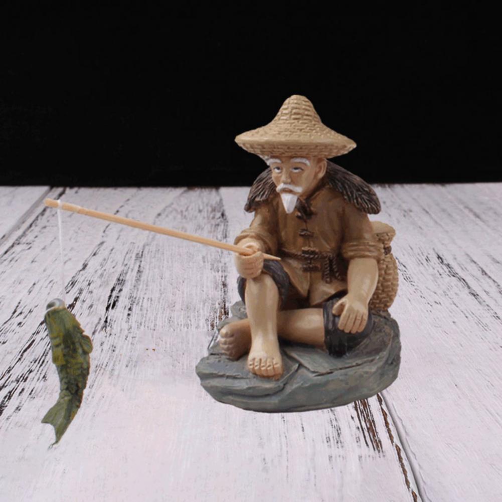 Aquarium Assembly Fisherman Fishing Craft Ornament