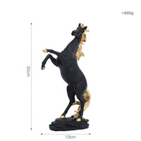 Black gold standing horse
