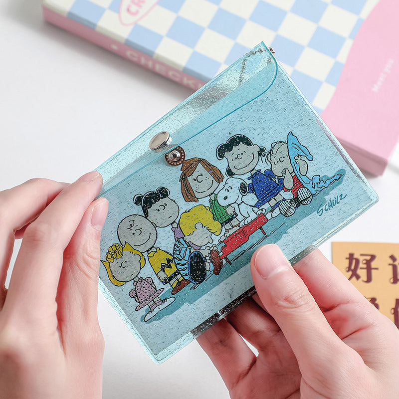 Girl Heart Laser Coin Purse PVC Transparent Card Cover