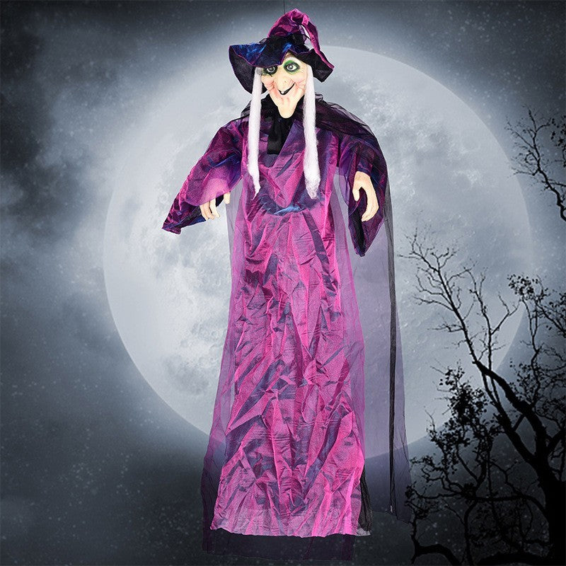 Halloween Voice-Activated Witch Toy – Electric Horror Prop for Ghost Festival, Bar, and Outdoor Decorations