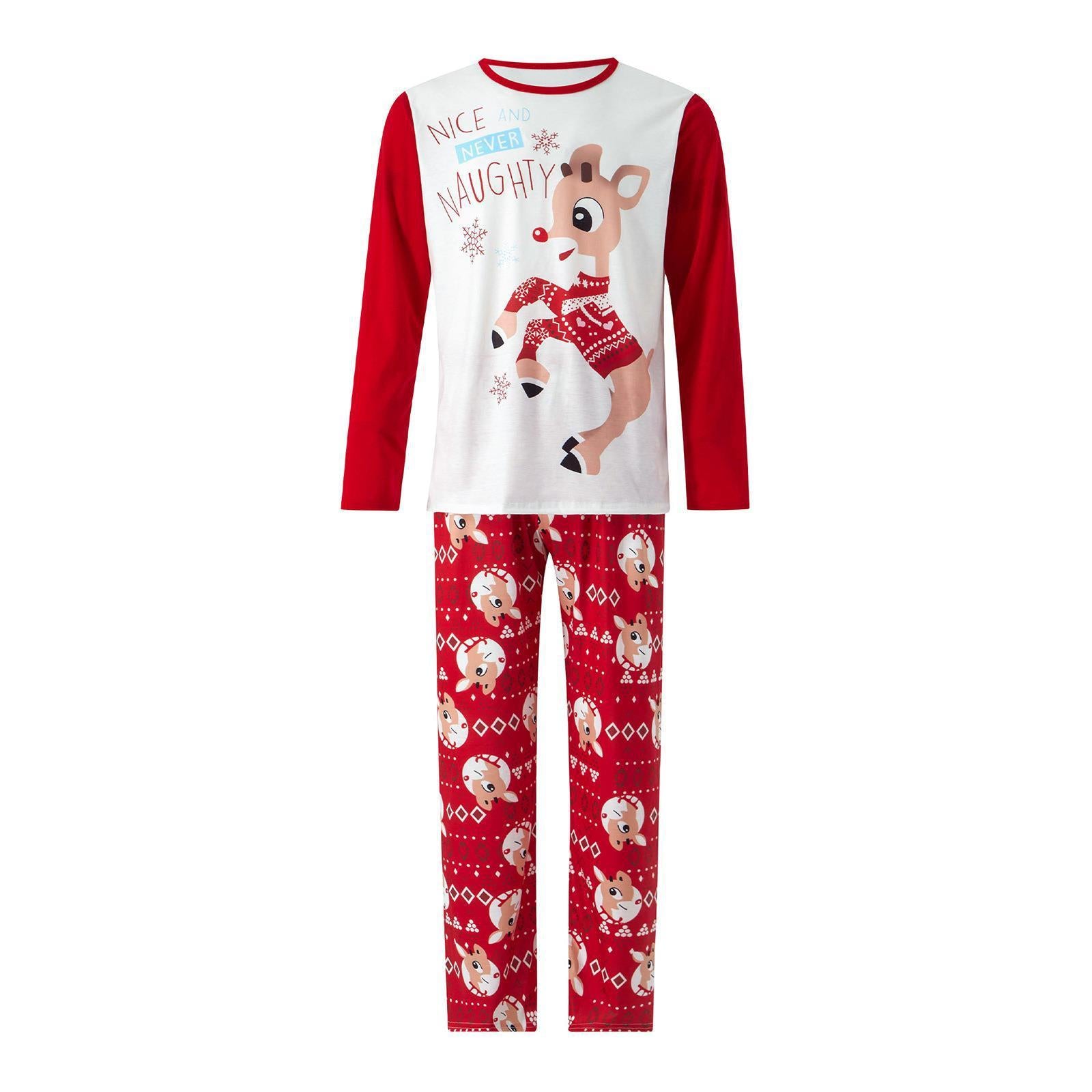 Printed Pajamas Christmas Parent-child Wear Round Neck Long-sleeve Suit