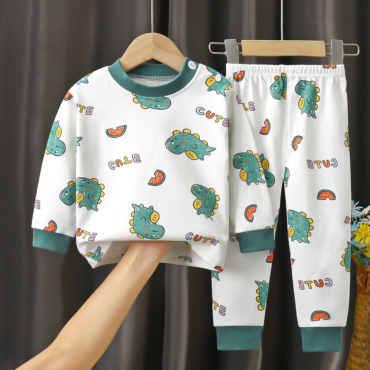 Unisex Kids Casual Two Piece Cotton Rainbow Set Relaxed Fit