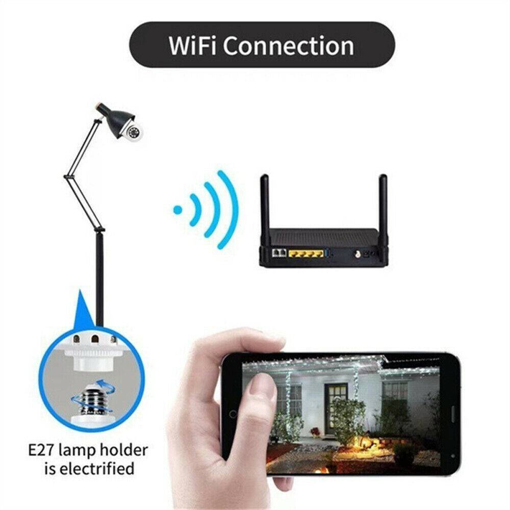 Plastic E27 Light Bulb Camera 1080P Wireless Home Security