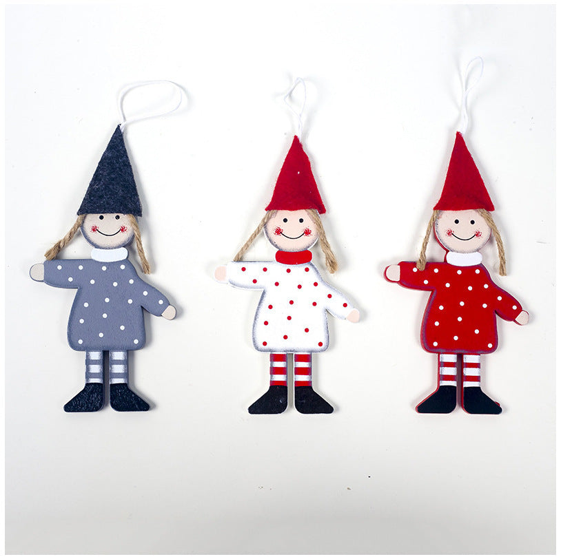 Christmas Tree Creative Wooden Boy Girl Decoration