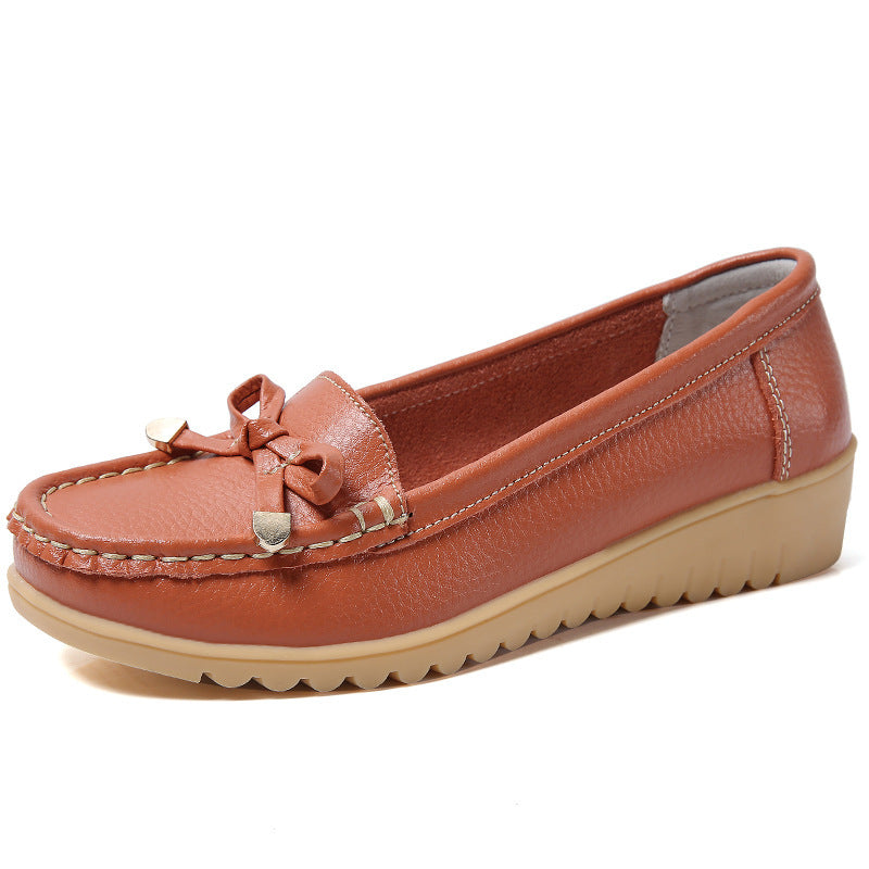 Middle-aged and Elderly Women’s White Slope Heel Non-slip Nurse Casual Shoes
