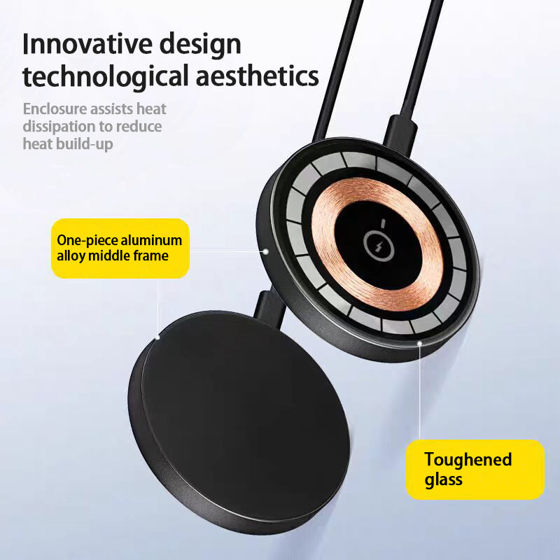 15W Magnetic Wireless Charger – MagSafe-Compatible Qi Fast Charge for iPhone 12–16