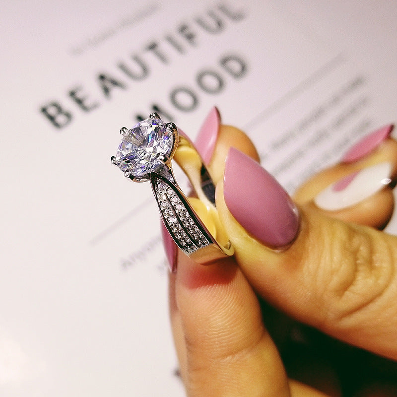 Creative Luxury Full Diamond Engagement Unisex Wedding Ring Set