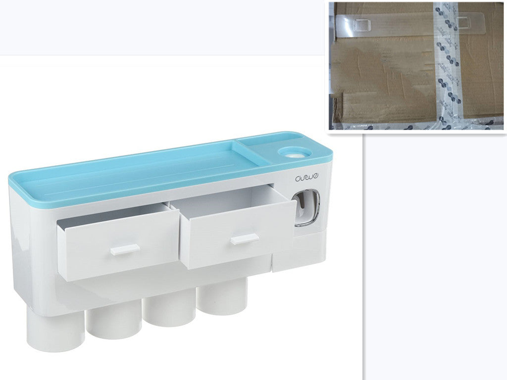Safe PP Plastic Magnetic Toothbrush Holder With Drawer