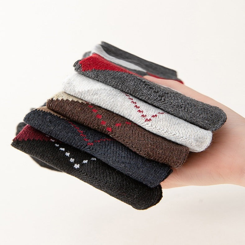 Wool Lined Socks with Flat Dotted Lines