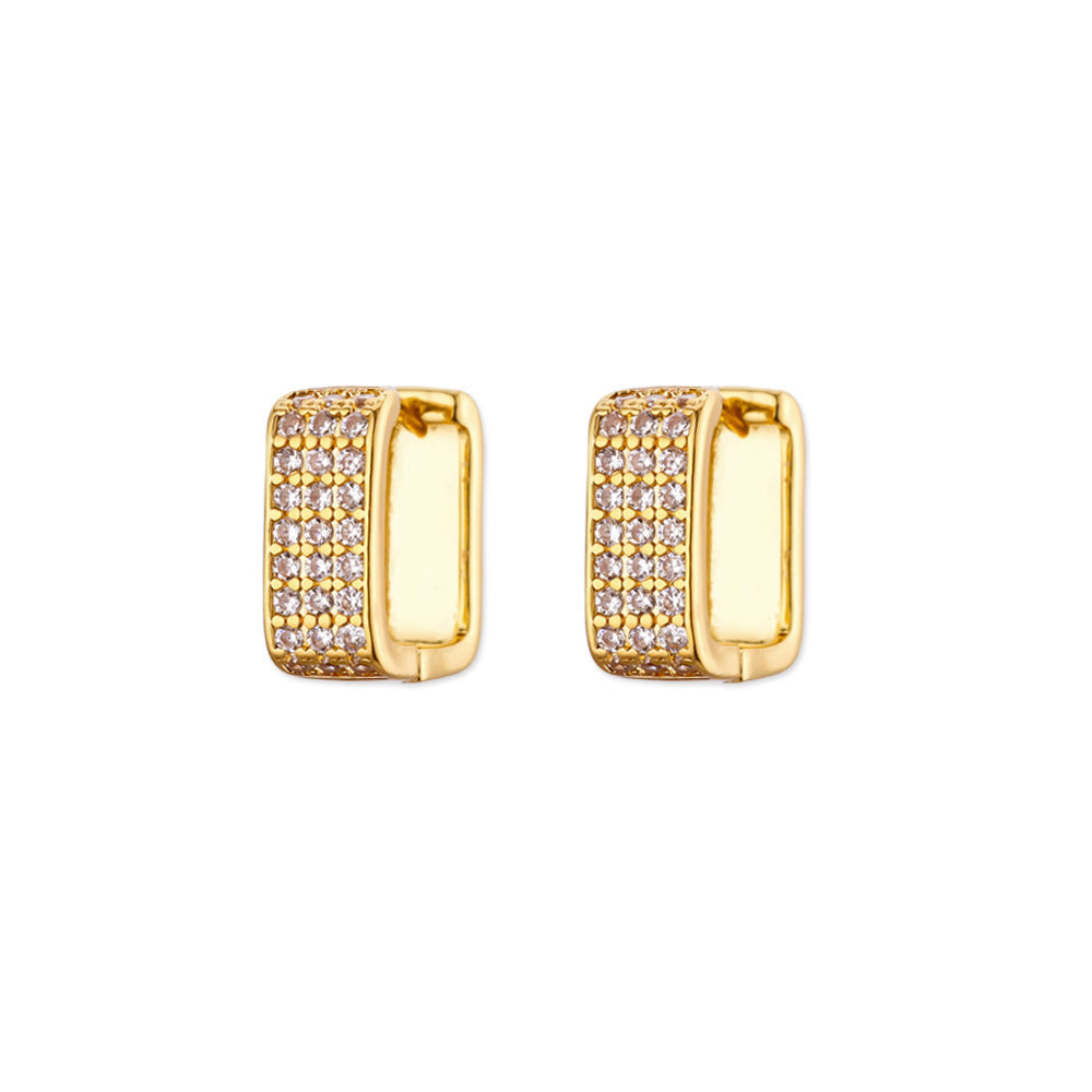 Exquisite Geometric Inlaid Zircon Earrings