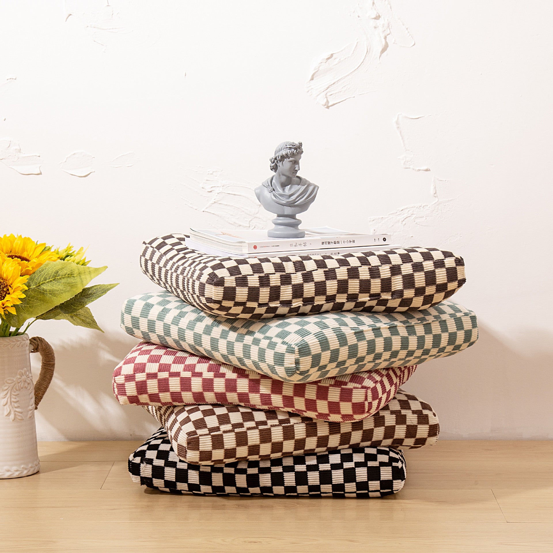 Autumn And Winter Corduroy High Elastic Pearl Cotton Seat Cushion