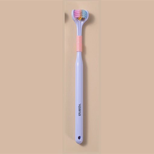 Three-Sided Macaron Soft Bristle Toothbrush – Deep Clean, Safe & Portable