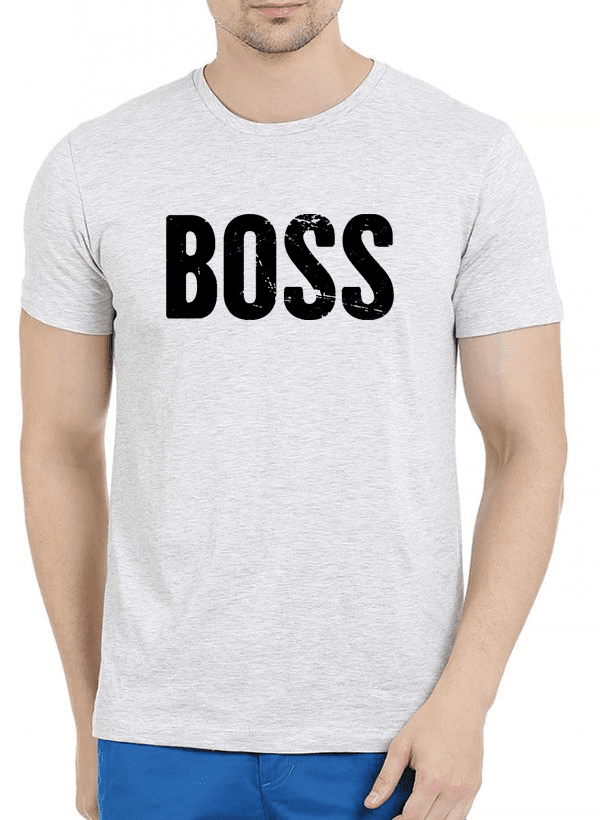 Boss Half Sleeves Melange T-shirt 