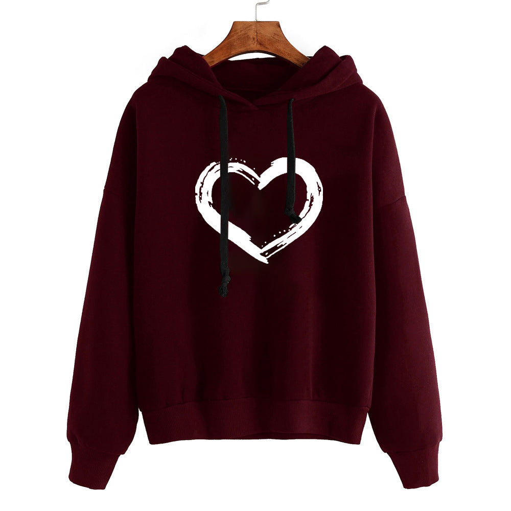 Unisex Padded Hoodie Loose Fit Polyester Letters Pattern