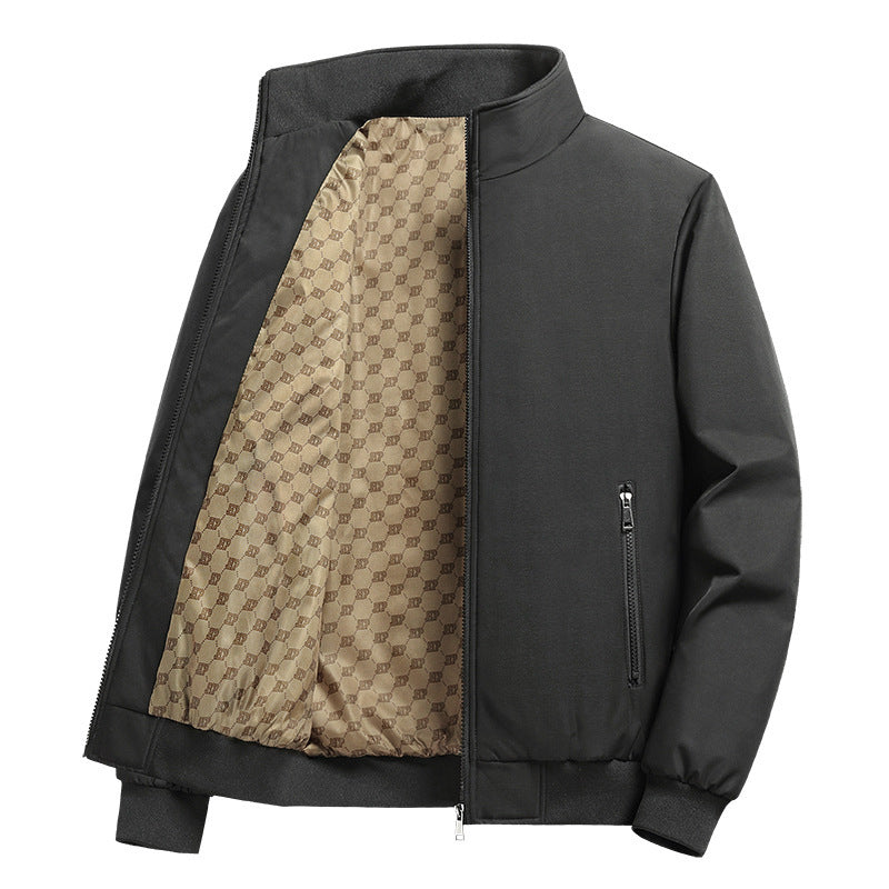 Jacket Men's Autumn New Oversized Loose Coat Casual All-match Solid Color Business