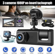 1080P Dual Lens Car Dash Cam with G-Sensor, Front and Rear Video Recorder