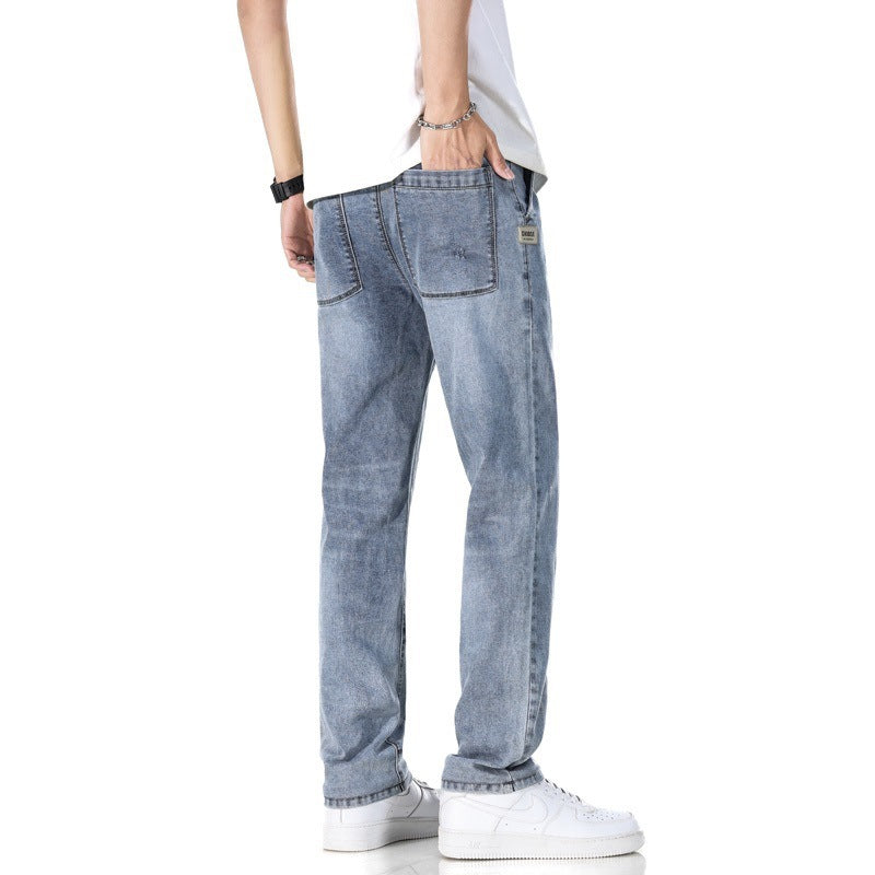 Men’s Light Business Jeans – Thin Loose Straight Casual Denim