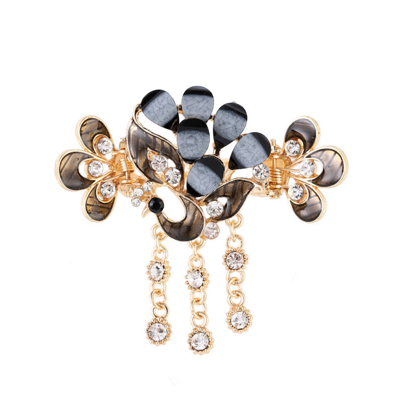 Vintage Plate Back Head Fringe Clip