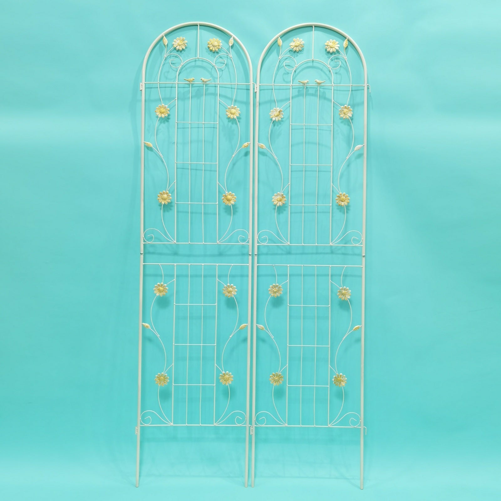 2 Pack Metal Garden Trellis 86.7 X 19.7 Rustproof For Climbing Plants Outdoor